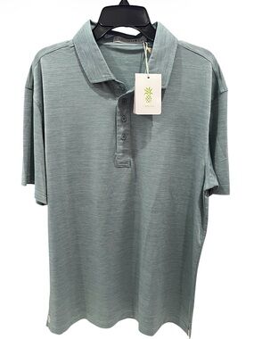 Cariloha Men’s Performance Jacquard Viscose Bamboo Polo Sage Size XL NWT